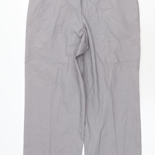 Alfred Dunner Womens Grey Cotton Trousers Size 14 Regular