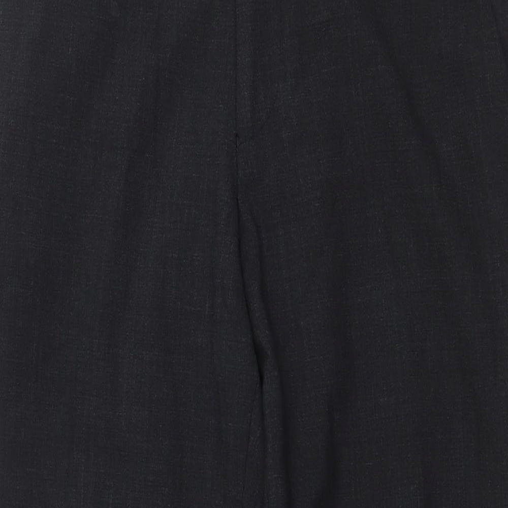 Tom English Mens Grey Polyester Trousers Size 32 in Regular Zip