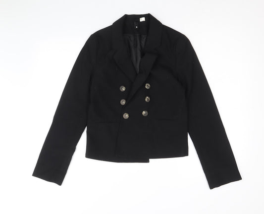 Divided by H&M Womens Black Polyacrylate Fibre Jacket Blazer Size 8