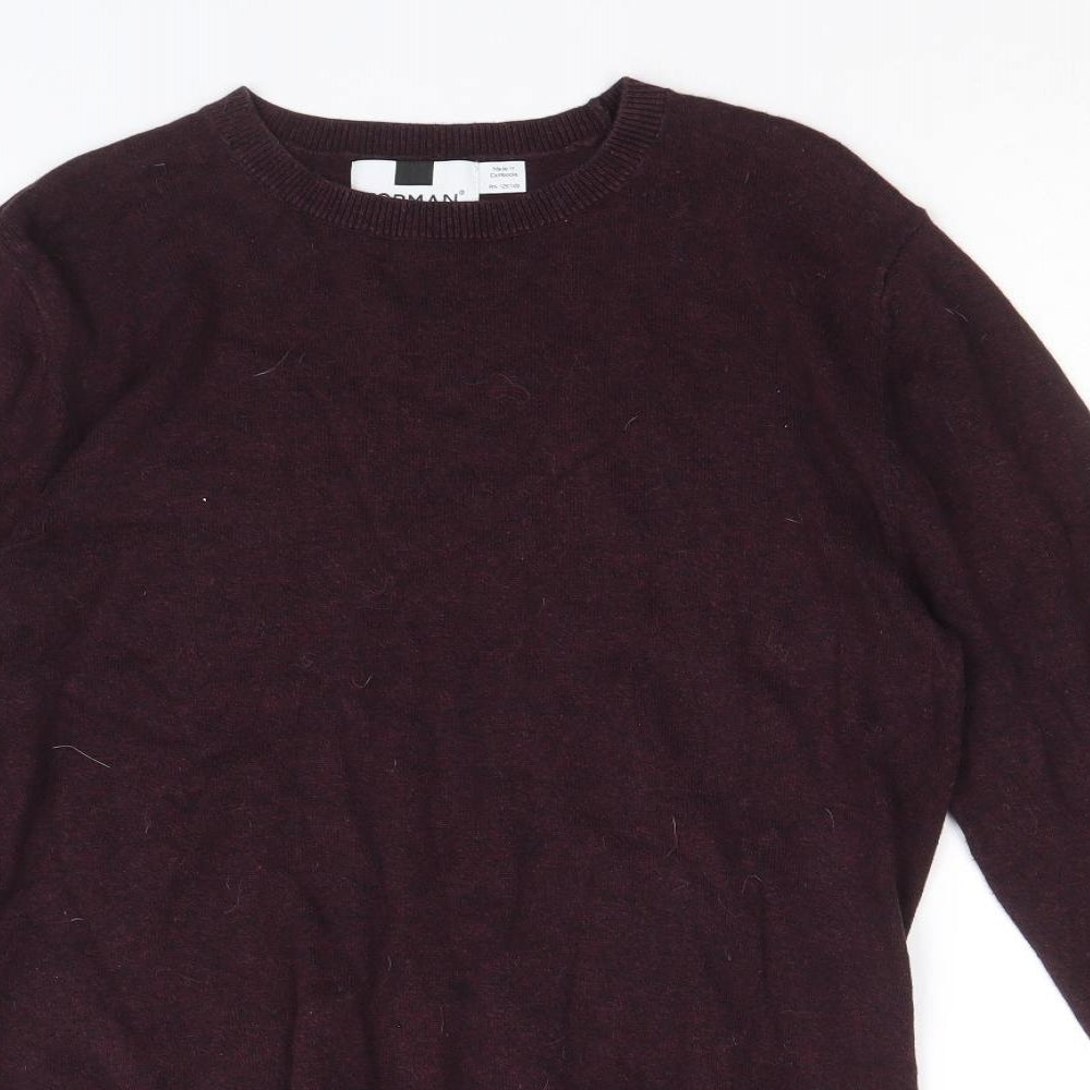Topman Mens Purple Round Neck Cotton Pullover Jumper Size S Long Sleeve