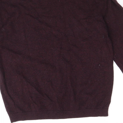 Topman Mens Purple Round Neck Cotton Pullover Jumper Size S Long Sleeve