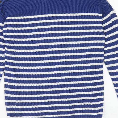 H&M Mens Blue Round Neck Striped Cotton Pullover Jumper Size XS Long Sleeve