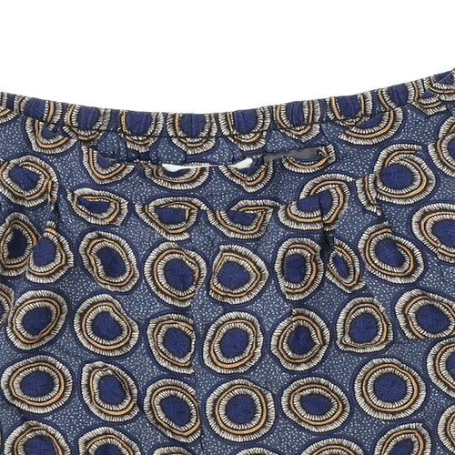 H&M Womens Blue Geometric Viscose Skimmer Shorts Size 10 Regular Pull On
