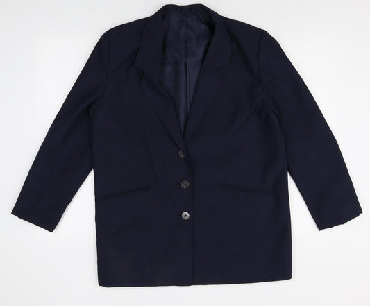 Preworn Womens Beige Polyester Jacket Blazer Size 14