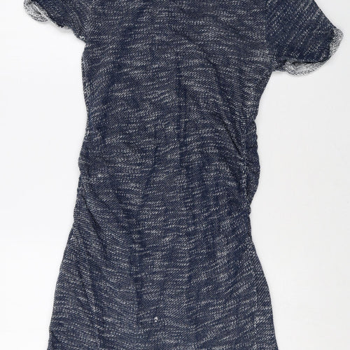 Liz Lange Womens Blue 100% Cotton T-Shirt Dress Size S Round Neck Pullover