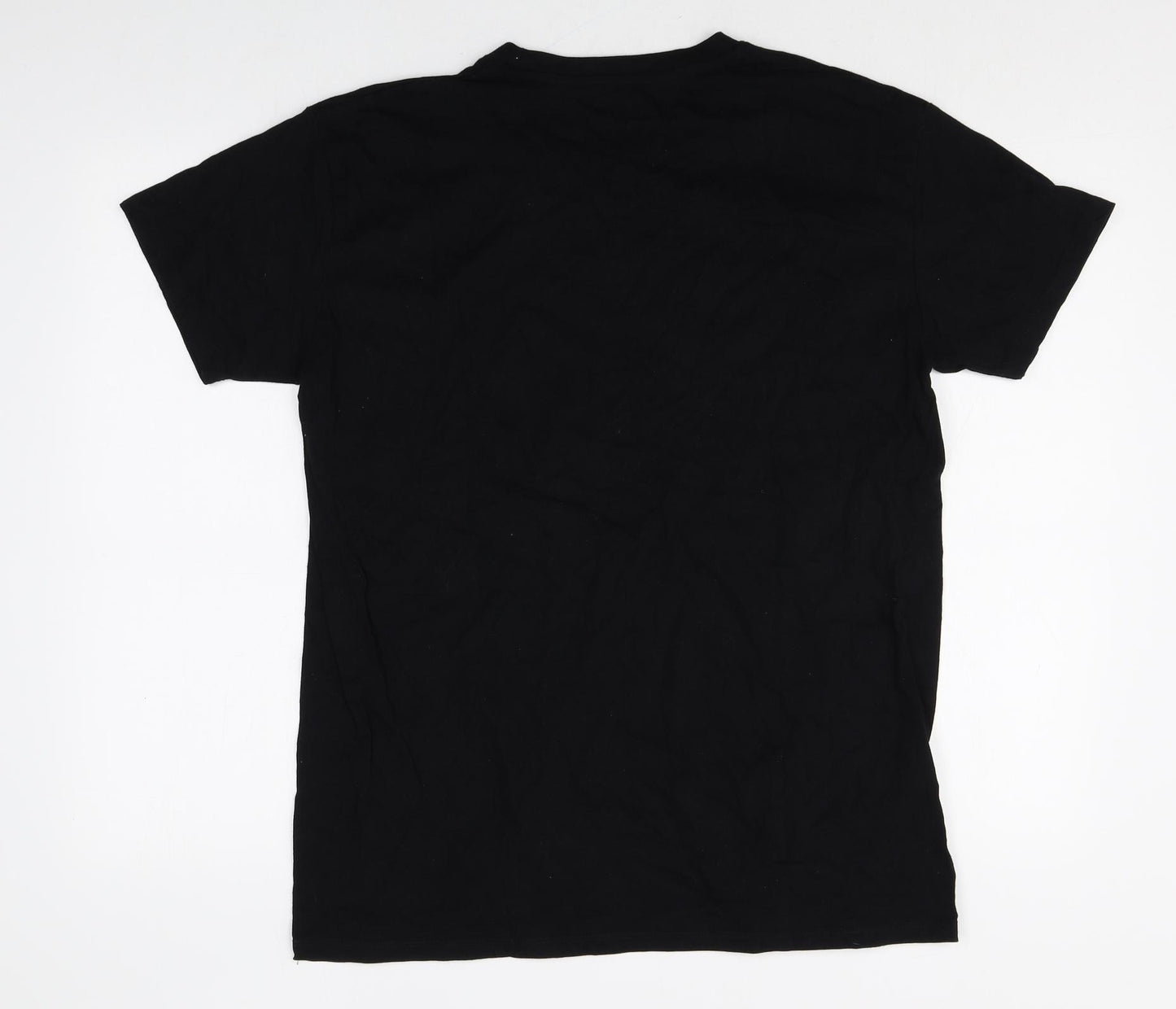 Backstage Rockshop Mens Black Cotton T-Shirt Size L Round Neck - Arion