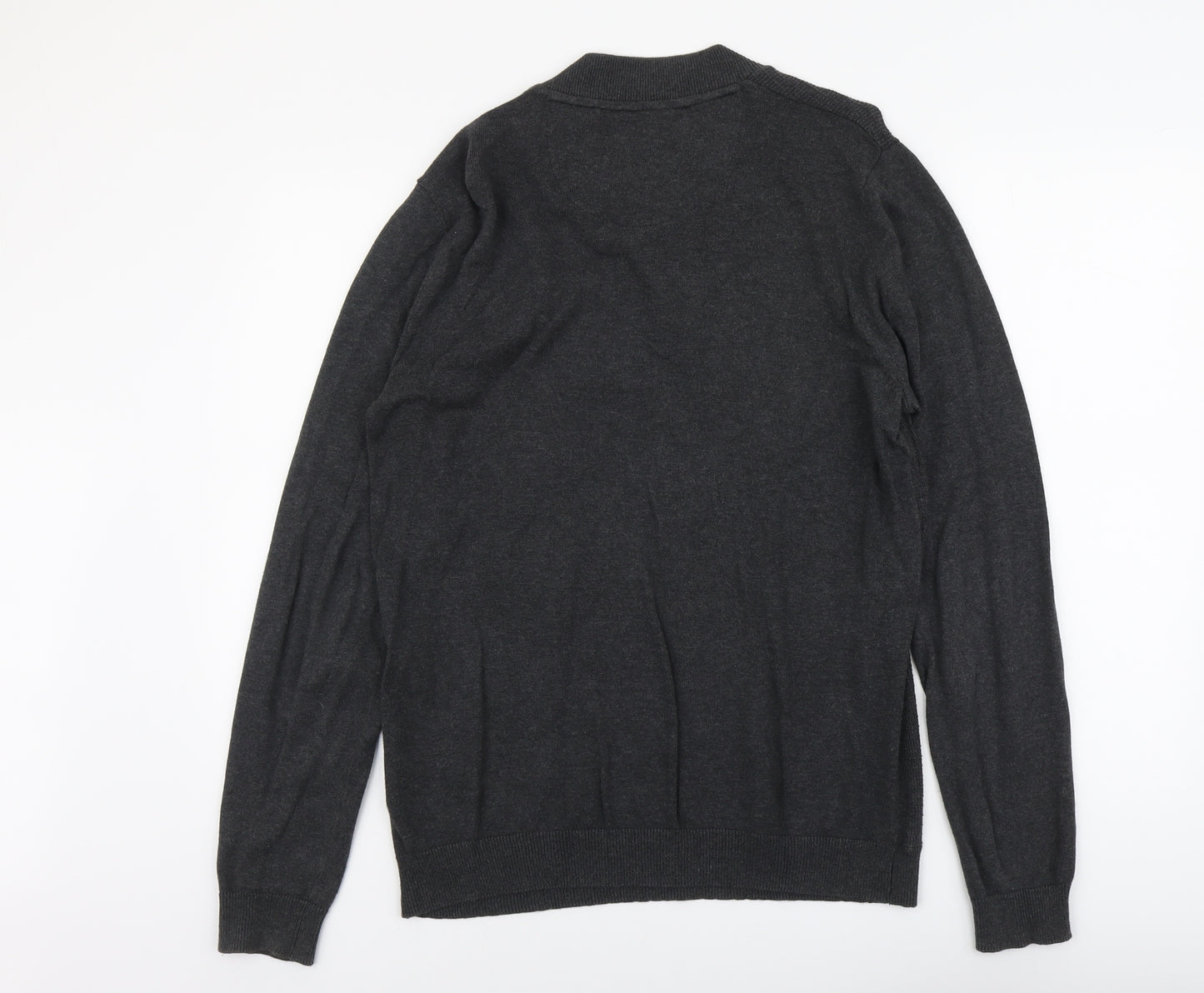 Threadbare Mens Grey Round Neck Cotton Pullover Jumper Size M Long Sleeve