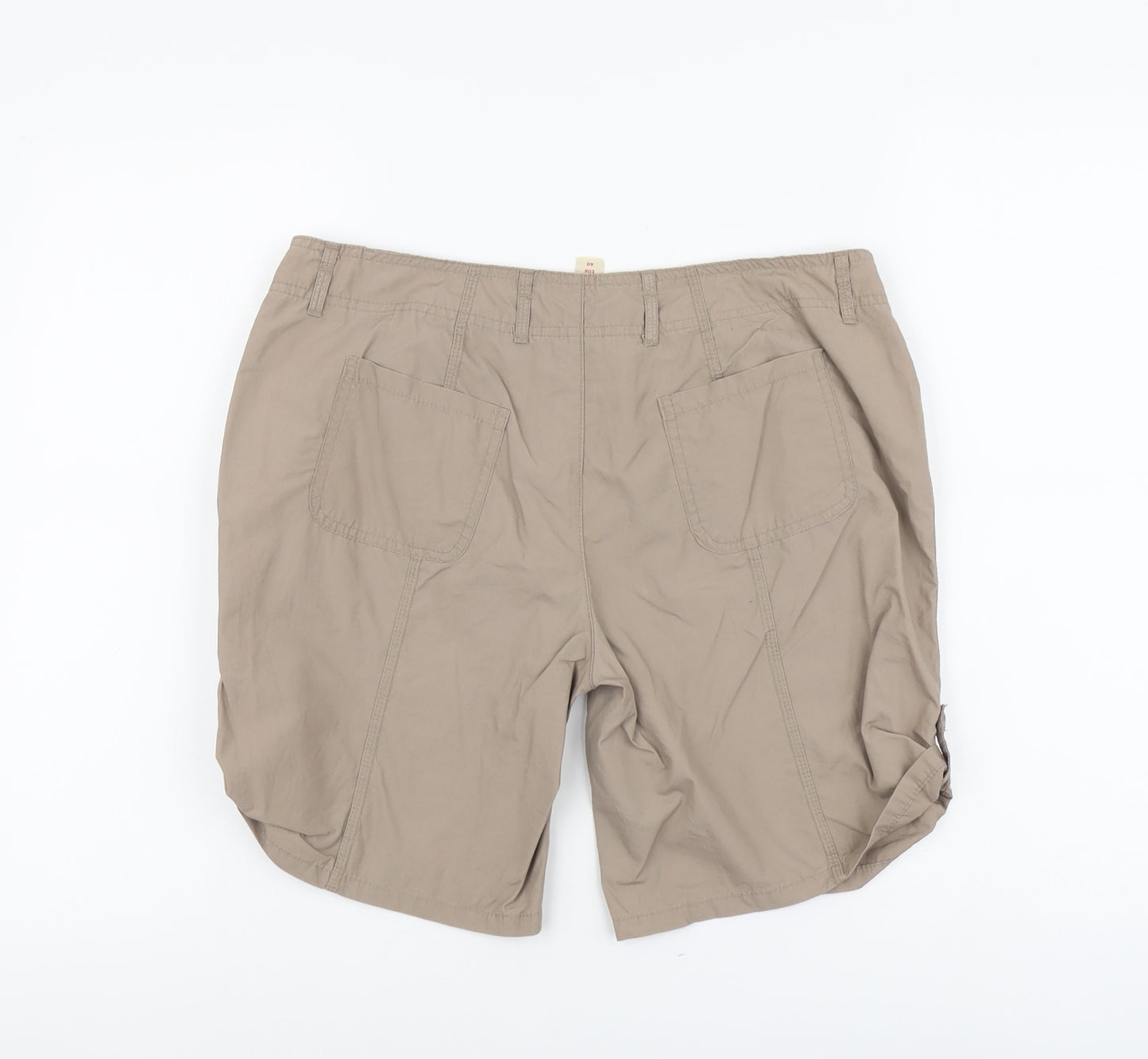 Denim & Co. Womens Beige Cotton Chino Shorts Size 12 L7 in Regular Button