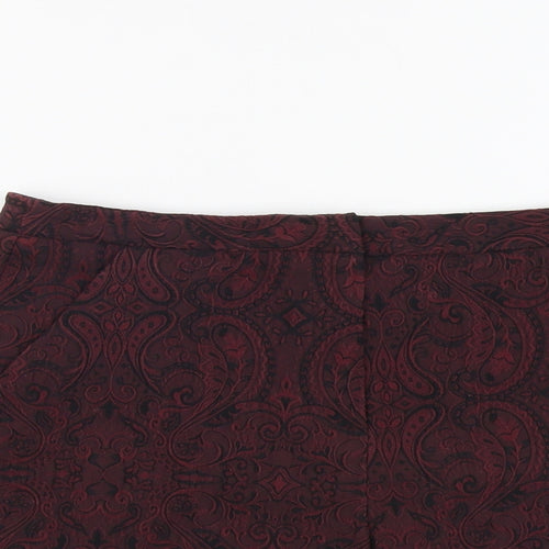 Atmosphere Womens Red Paisley Cotton Basic Shorts Size 10 L3 in Regular Button