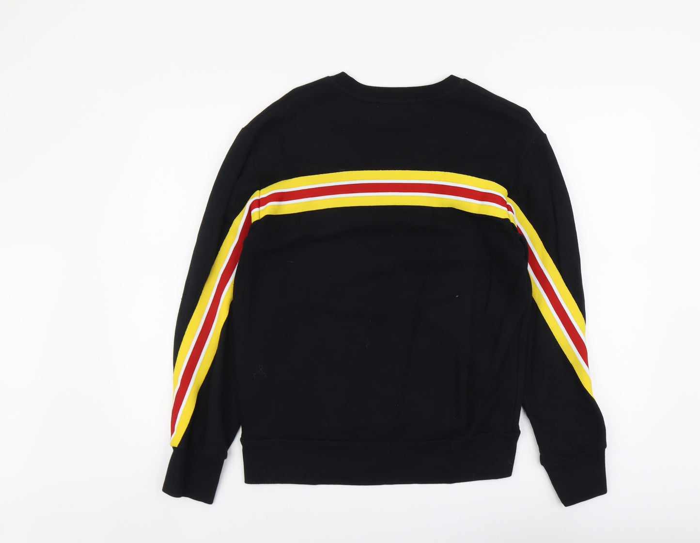 Topman Mens Black Cotton Pullover Sweatshirt Size XS - Sleeve Stripe Detail
