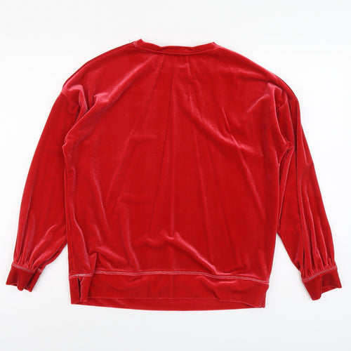 Marks and Spencer Girls Red Polyester Pullover Sweatshirt Size 12-13 Years Pullover - Love