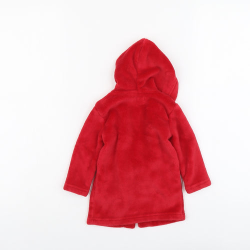 Primark Boys Red Solid Polyester Robe One Piece Size 6-9 Months Tie