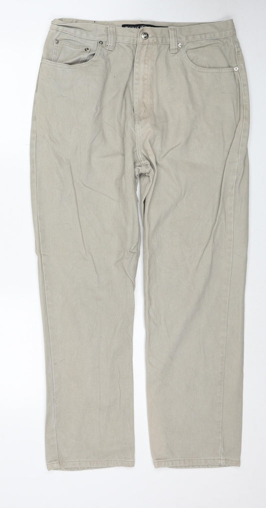 Matinee Mens Beige Cotton Straight Jeans Size 36 in L29 in Regular Zip