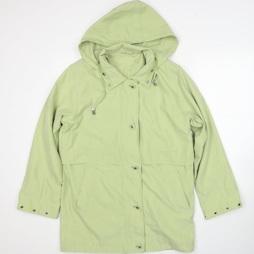 Astraka Womens Green Rain Coat Coat Size S Zip