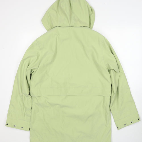 Astraka Womens Green Rain Coat Coat Size S Zip