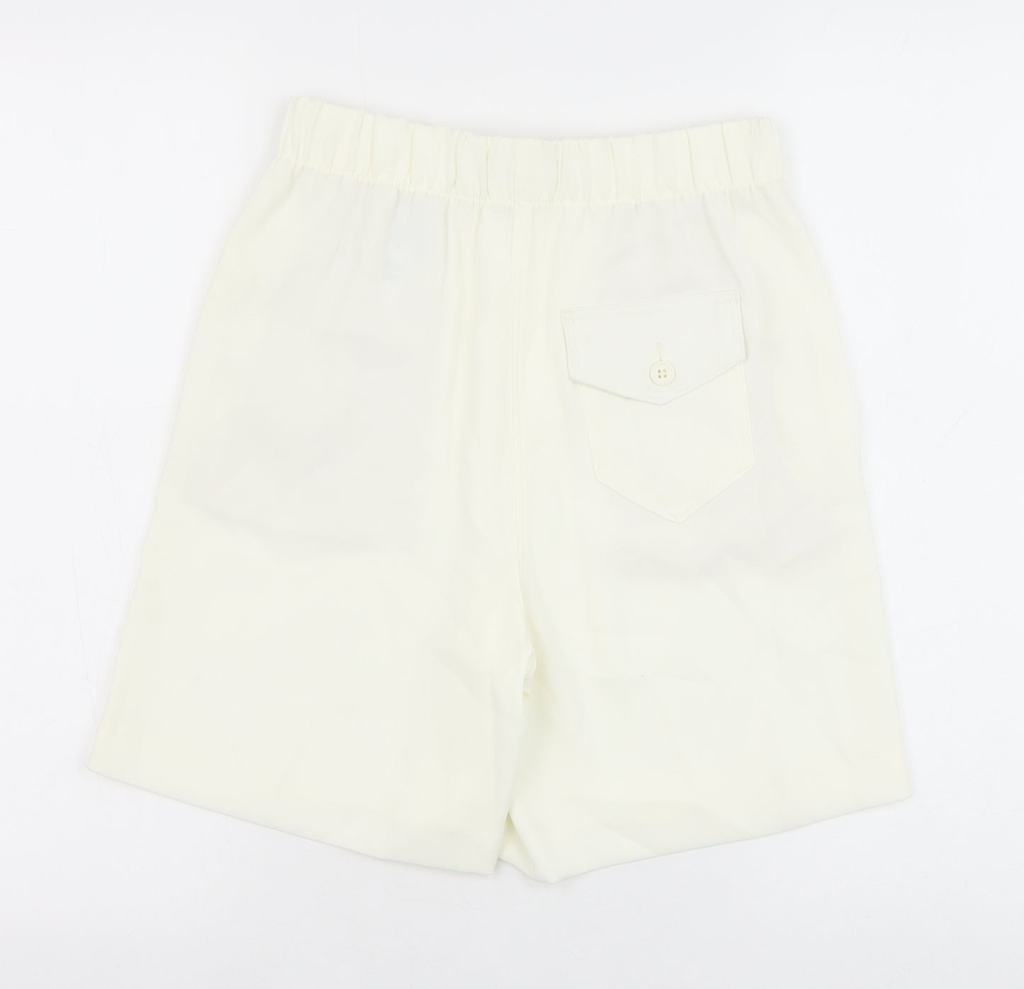 Marks and Spencer Womens White Polyester Bermuda Shorts Size 6 Regular Pull On