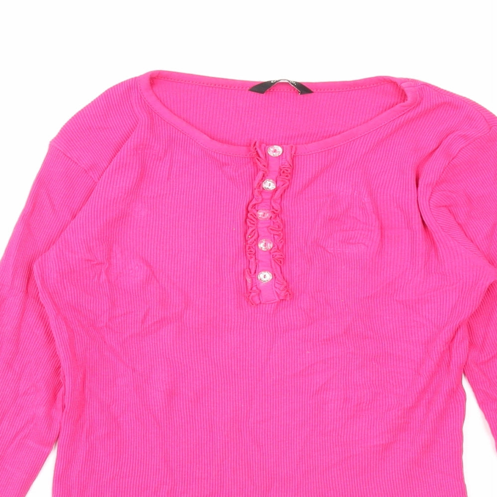 George Girls Pink Round Neck Acrylic Pullover Jumper Size 10-11 Years Pullover