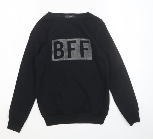 Primark Boys Black Cotton Pullover Sweatshirt Size 11-12 Years Pullover - BFF