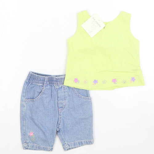Babies R Us Girls Yellow Cotton Trousers Set Outfit/Set Size 3-6 Months Pullover