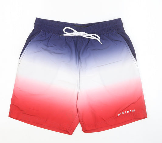 McKenzie Mens Multicoloured Polyester Sweat Shorts Size S Regular Drawstring - Swim Short