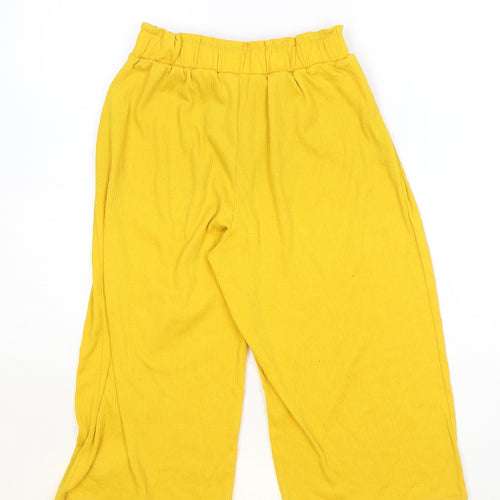 Primark Girls Yellow Polyacrylate Fibre Jogger Trousers Size 10-11 Years Regular Pullover
