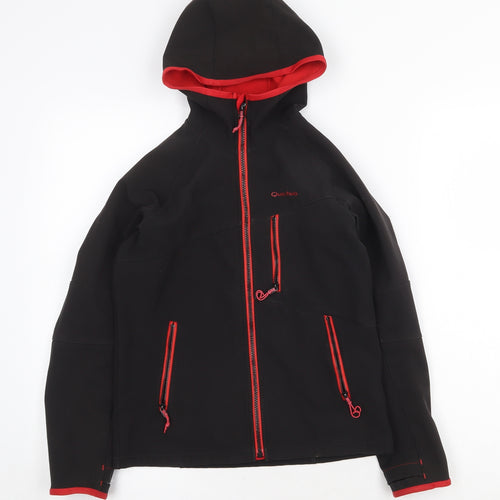 Quechua Boys Black Windbreaker Jacket Size 10 Years Zip