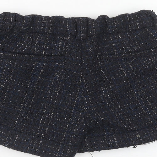 F&F Girls Blue Check Polyester Paperbag Shorts Size 2-3 Years Regular Zip
