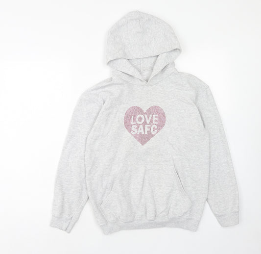 Sunderland AFC Girls Grey Cotton Pullover Hoodie Size 12-13 Years Pullover - Love Heart