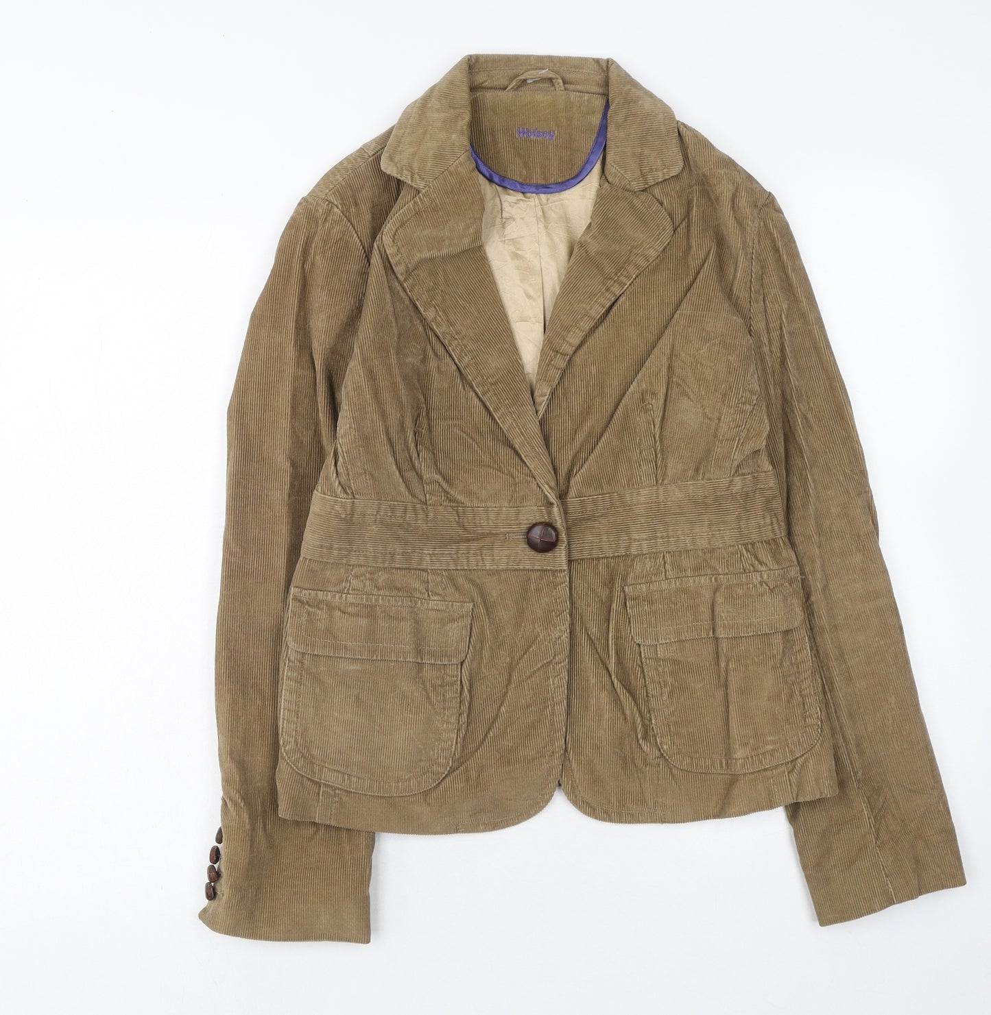 Wolsey Womens Brown Jacket Blazer Size 12 Button