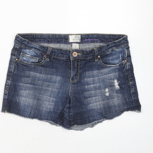 Grg Denim Womens Blue Cotton Cut-Off Shorts Size 30 in Regular Zip