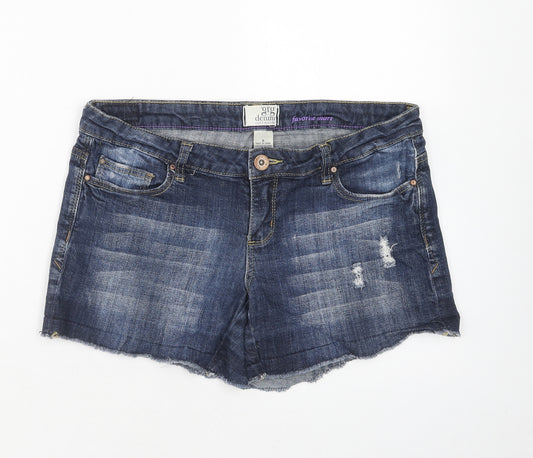 Grg Denim Womens Blue Cotton Cut-Off Shorts Size 30 in Regular Zip