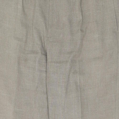 Marks and Spencer Mens Beige Polyester Trousers Size 42 in L33 in Regular Zip