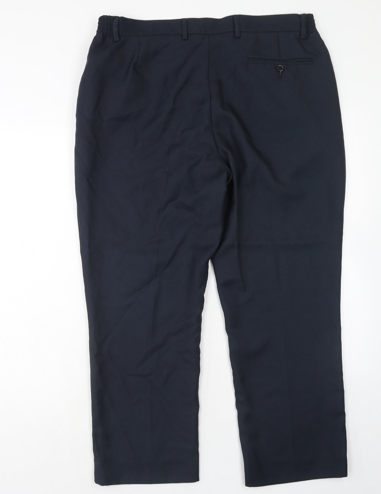 Premier Man Mens Blue Polyester Trousers Size 38 in Regular Zip