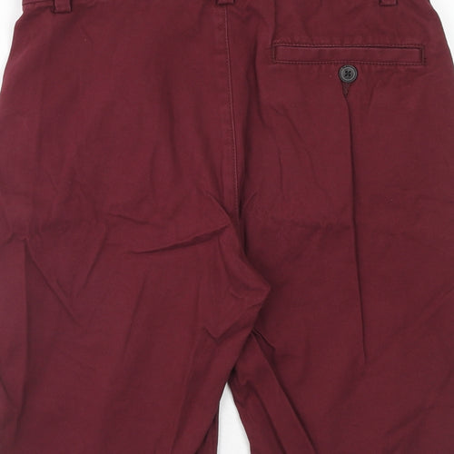 New Look Mens Purple Cotton Chino Shorts Size 30 in Regular Zip