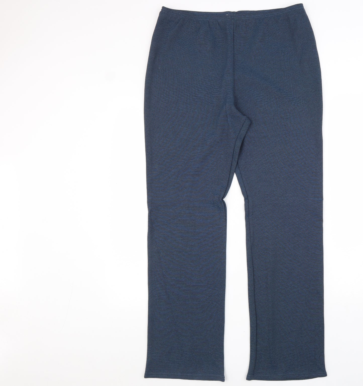 Casual Wear Womens Blue Striped Polyamide Trousers Size 18 L30 in Regular
