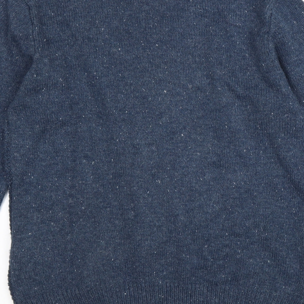 Cedar Wood State Mens Blue Round Neck Acrylic Pullover Jumper Size M Long Sleeve