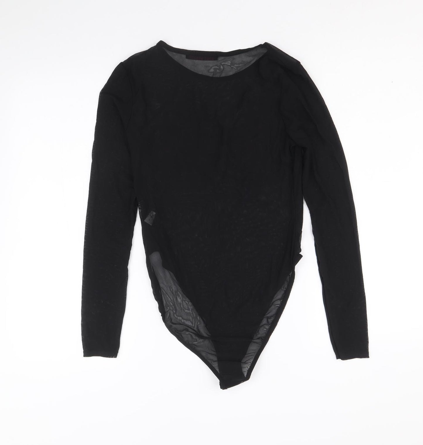 Edge Street Womens Black Polyester Bodysuit One-Piece Size 10 Snap - Floral Detail