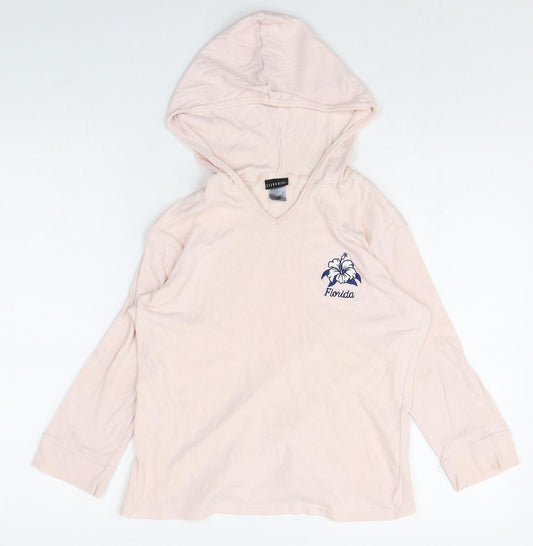 Silver Girls Pink 100% Cotton Pullover Hoodie Size L Pullover - Florida