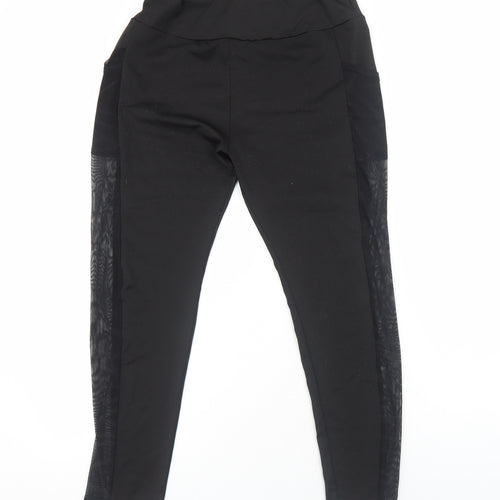 SheIn Womens Black Polyester Jogger Leggings Size L - Mesh Panels