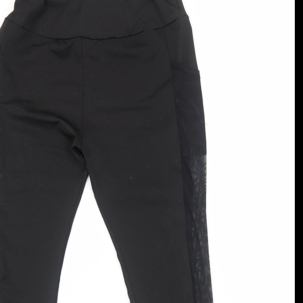 SheIn Womens Black Polyester Jogger Leggings Size L - Mesh Panels