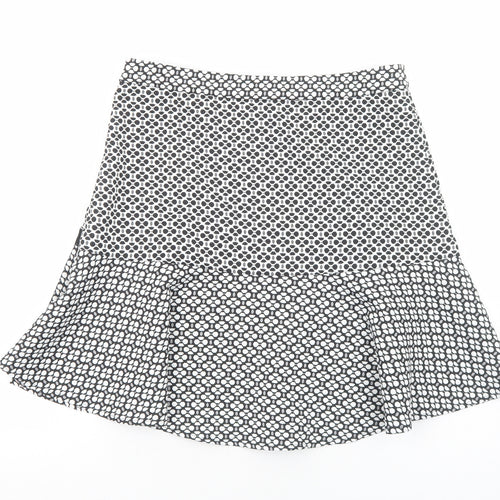 Bellfield Womens White Geometric Polyester Mini Skirt Size 14 Zip