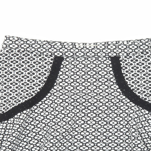 Bellfield Womens White Geometric Polyester Mini Skirt Size 14 Zip