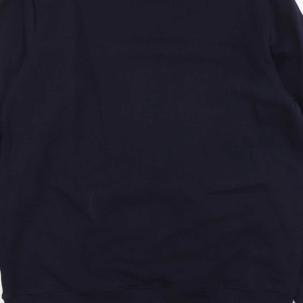For The Many Mens Blue Cotton Pullover Sweatshirt Size M