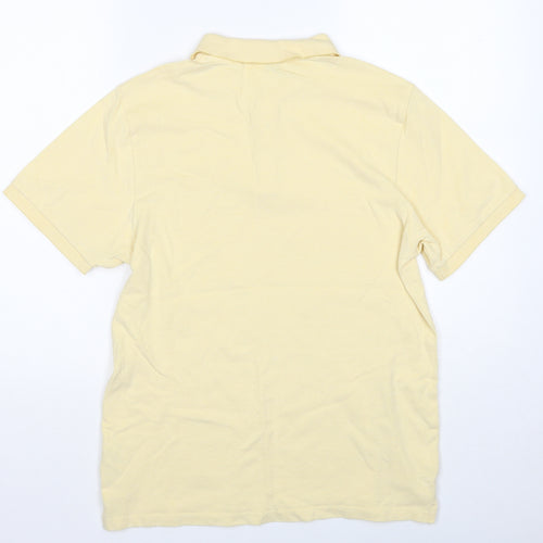 NEXT Mens Yellow Cotton Polo Size M Collared Pullover