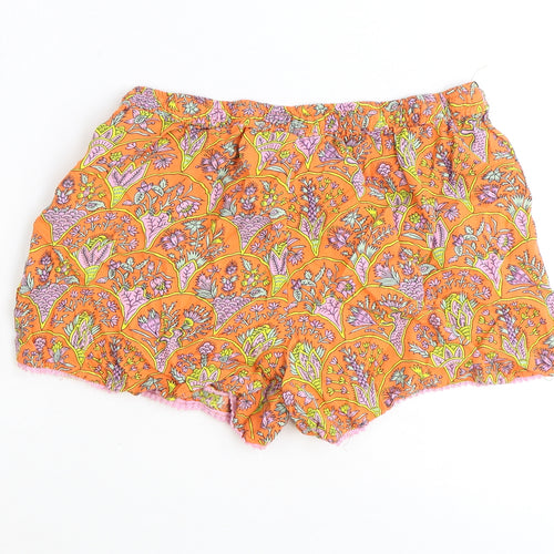dusk Womens Orange Floral Polyester Skimmer Shorts Size S Regular Drawstring