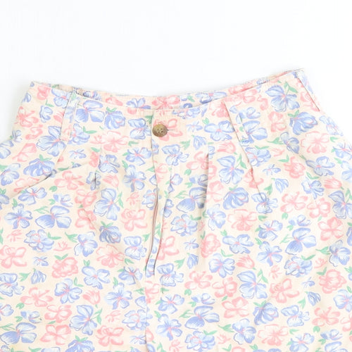 Intentions Womens Pink Floral Polyester Bermuda Shorts Size 6 Regular Zip
