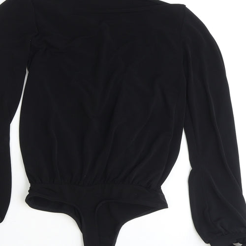ASOS Womens Black Polyester Bodysuit One-Piece Size 4 Snap