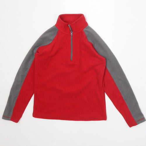 Mountain Warehouse Boys Red Polyester Pullover Sweatshirt Size 7-8 Years Zip