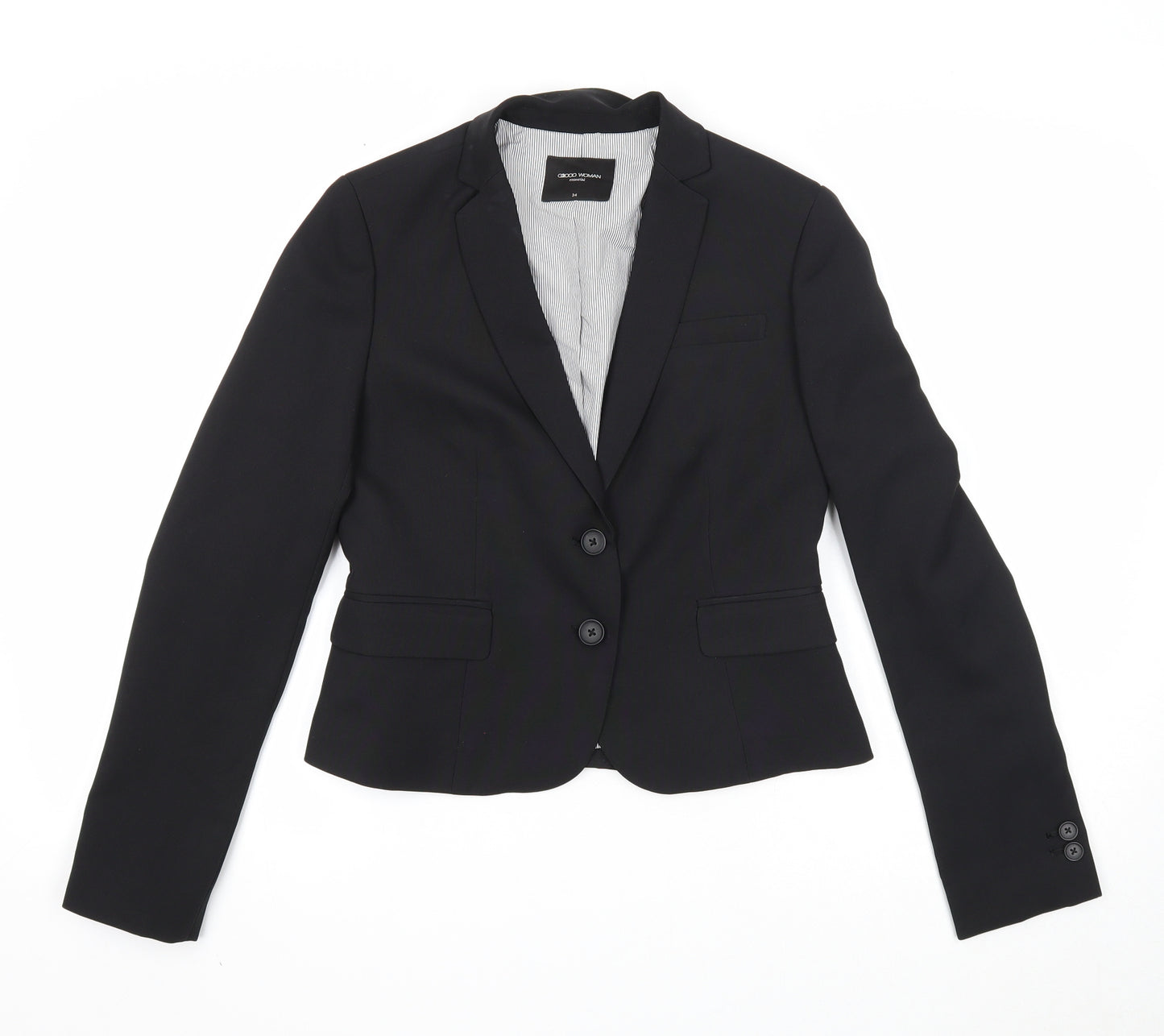 G2000 Womens Black Jacket Blazer Size 6 Button