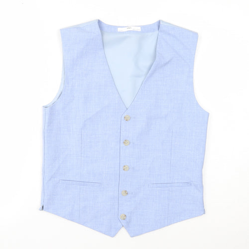 Marks and Spencer Boys Blue Jacket Waistcoat Size 13-14 Years Button
